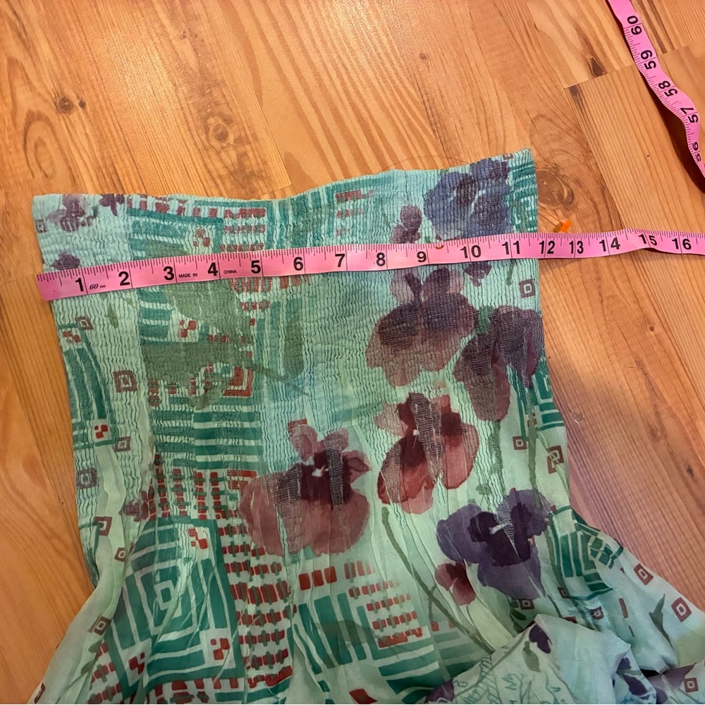 Lapis Green Floral Strapless Dress - Picture 3 of 4